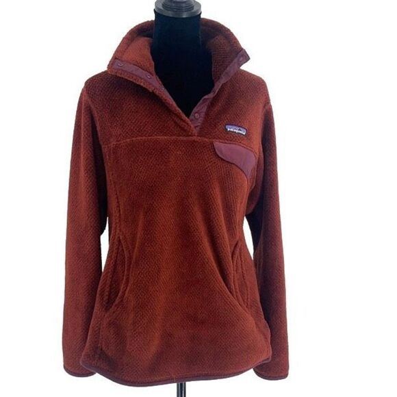 Patagonia Womens Polartec Re-Tool Snap-T Fleece Pullover Sweatshirt Rusted Iron - Picture 2 of 11